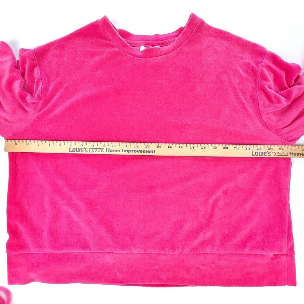 MIKOH Track Set Kimo Oversized Sweatshirt Luca Shorts Pink Passion Velour Large - Picture 3 of 11